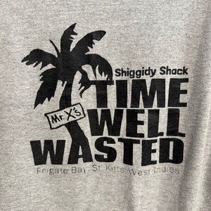 Mr. X’s Shiggidy Shack “Time Well Wasted” Gray Long Sleeve Tee — Size L